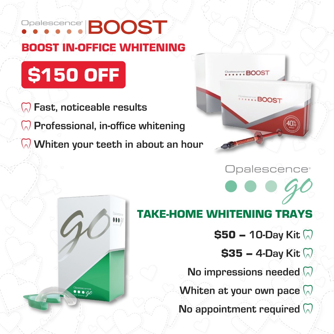 DentFirst's tweet photo. Final Days of Valentine’s Week Whitening

There’s still time to brighten your smile.
Valentine’s whitening specials end February 13 — in-office or take-home options available.
Talk with our team to learn more. https://t.co/IhIlMQtObV