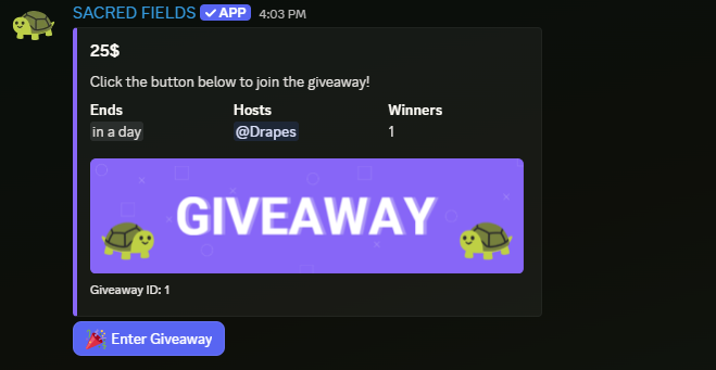 🎉Giveaway Time🎉 Giving away 25$!

Join the discord server : discord.gg/A47SeZFj and do the requirements to enter!

GLHF!