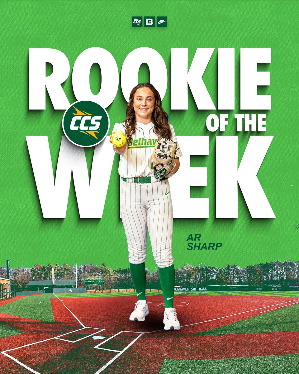 𝐂𝐂𝐒 𝐑𝐨𝐨𝐤𝐢𝐞 𝐨𝐟 𝐭𝐡𝐞 𝐖𝐞𝐞𝐤 

Congratulations to AR Sharp on earning <a href="/CCofSouth/">Collegiate Conference of the South</a> Rookie of the Week honors after picking up a save and a win in a pair of relief outings this weekend against LeTourneau

🔗  | bit.ly/4ch6FBA

#GoGreen | <a href="/BelhavenSB_/">Belhaven Softball</a>