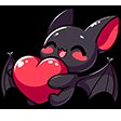 Obscurity_TV's tweet photo. Valentine's Day is almost upon us all. Whether this holiday gets you into he mood, or gives you the ick. Enjoy a smiling lovey bat emote courtesy of Eniko. Much love from the Obscurity family! 🦇 https://t.co/v62gmc26ws
