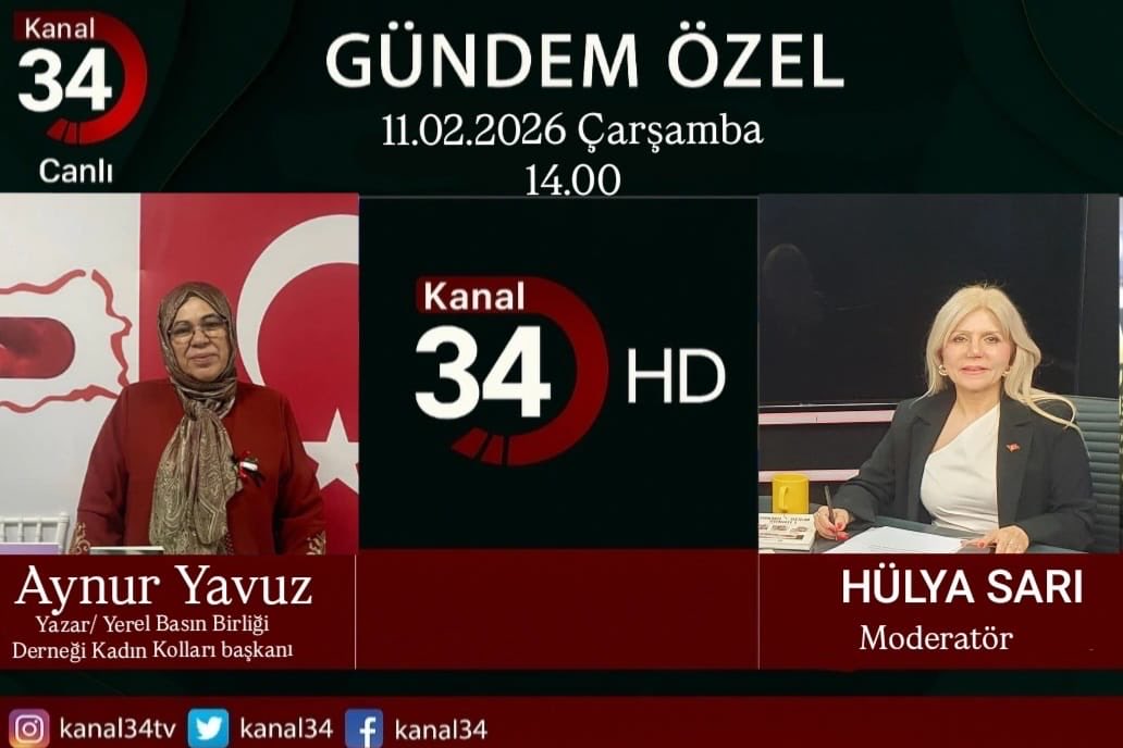Kanal 34 Gündem Özel de Hülya Sarı hanımefendinin konuğu olacağım. 
12.02.2025 
Sizleri de bekliyoruz