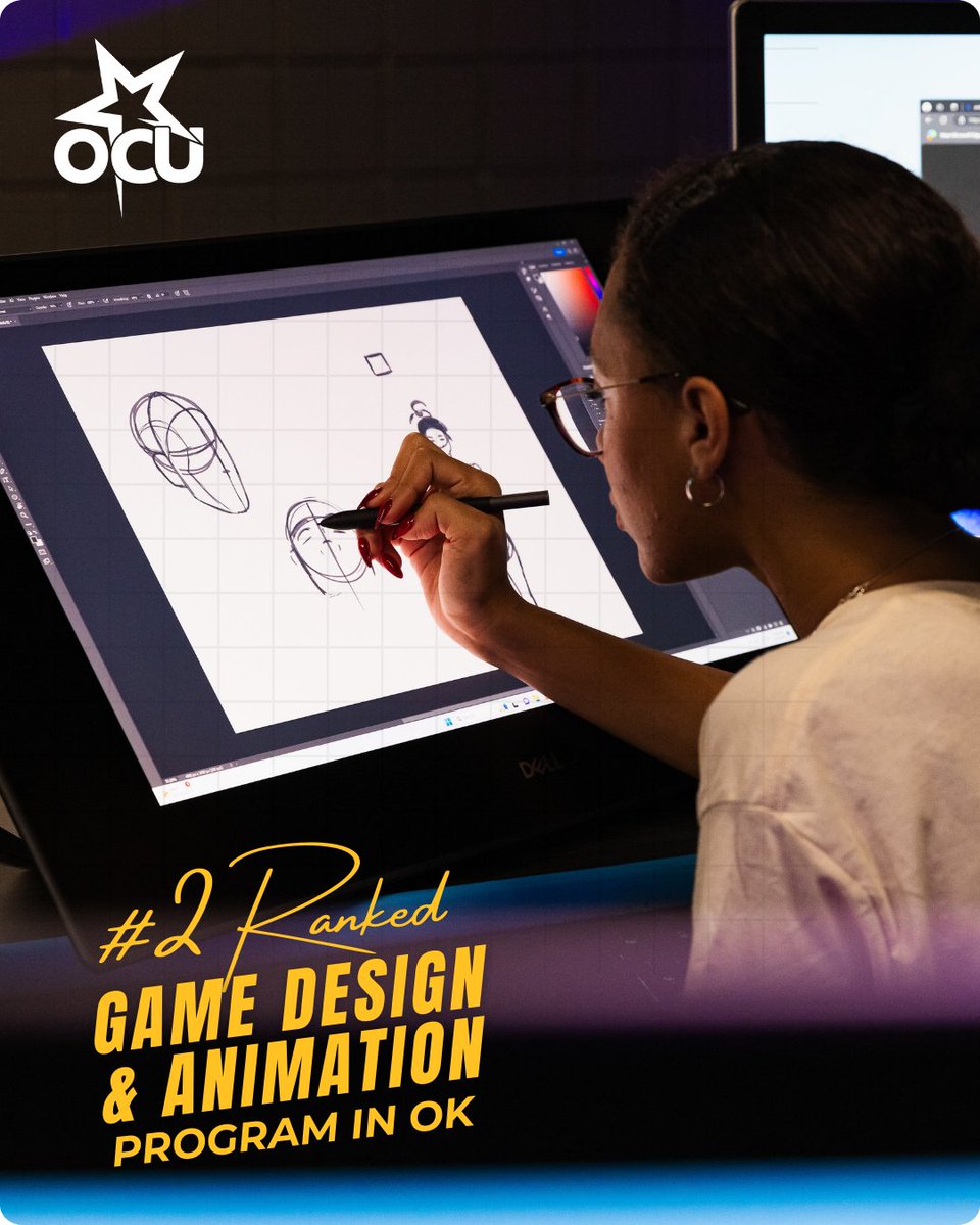 OCU's Game Design &amp; Animation program was recently named the #2 Game Design School in Oklahoma! GameDesigning.org identified schools that "provide the strongest preparation for professional game design careers." Visit okcu.edu/programs/game-… to learn more about our program!