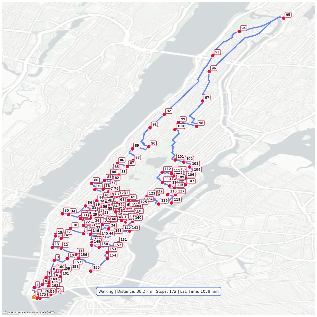 UrbanLoop_maps's tweet photo. Visualizing the hidden arteries of cities through their favorite brands. 🗺️📍

We locate every shop of a specific brand in a city and calculate the optimal walking loop connecting them all. It’s data visualization meets urban culture.

From the "survival routes" of Starbucks in Manhattan to the coastal flip-flop trail of Havaianas in Rio... (See images below 👇)

Which Brand + City pair should we map next? Reply below! 🗣️

#UrbanLoop #OpenStreetMap