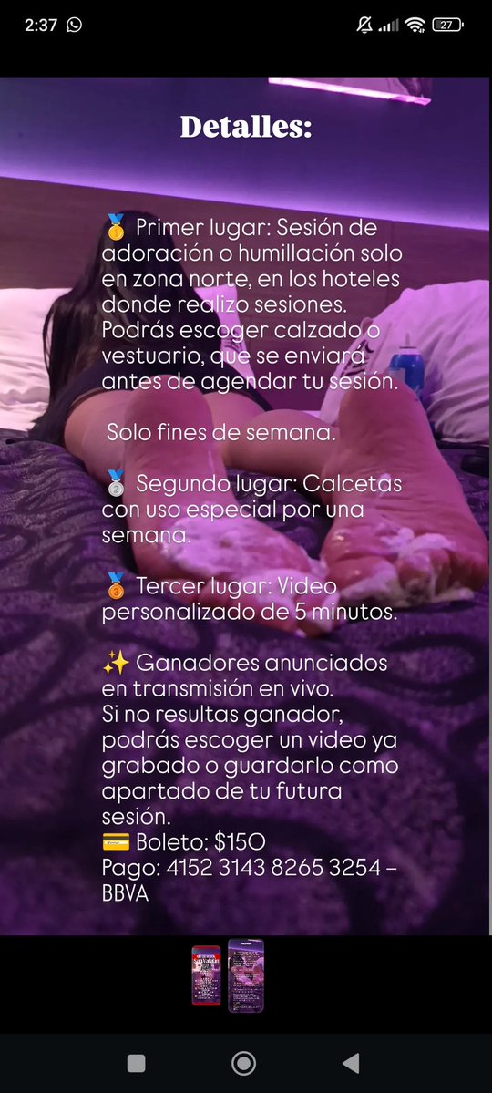 MiniHonney's tweet image. Hola preciosos ♥️ 
Les dejo la información de la rifa que estaré sorteando por este mes
Aprovechen en comprar sus boletos para tener una sesión conmigo y pasarla 🤤👣 

Está es su oportunidad no la desaprovechen ♥️
Los amo ❣️❣️
