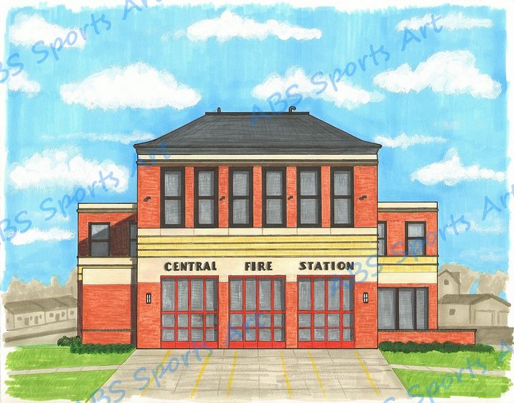 Art of the Day! "Central Fire Station 11 x 14 Print". Buy at: ArtPal.com/abssportsart?i…
