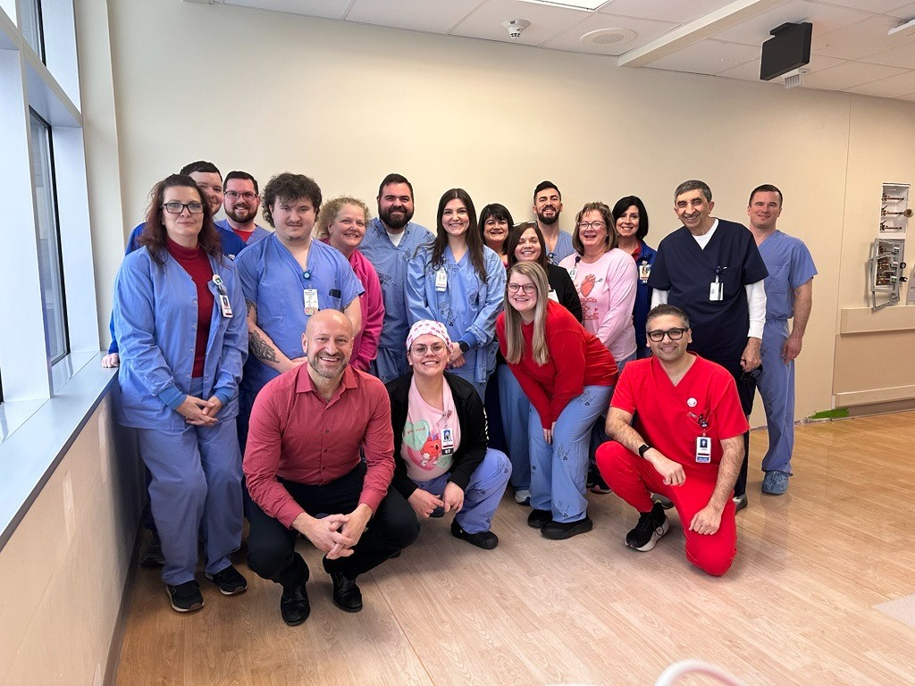 CAMCCardiacIAM's tweet photo. CAMC Institute for Academic Medicine Cardiology faculty, fellows and staff wore red last Friday to celebrate National Wear Red Day in support of National Heart Month. #WearRedDay https://t.co/jPJa5RyG8k