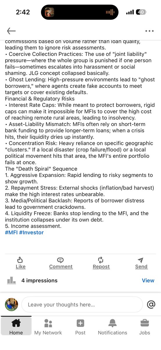 gauravty15's tweet image. Need to take action for MFI sector, soon this’ll collapsed @nsitharaman #MFI #MFIN