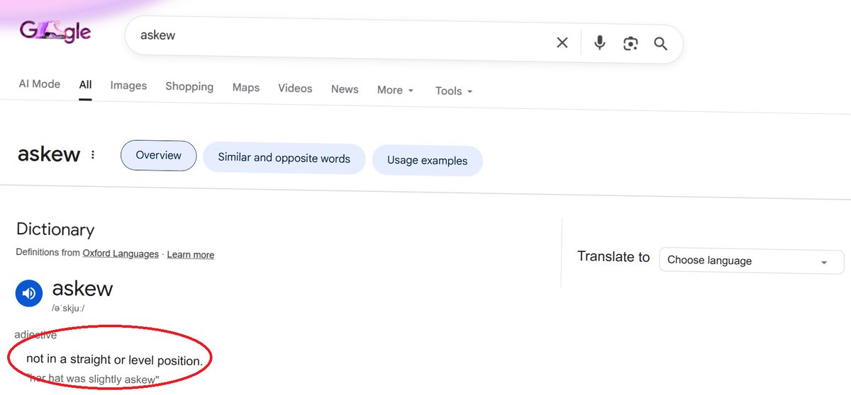 Is Google going downhill?

I've never seen a web page download on a tilt before. 

Can't have been deliberate ... could it?