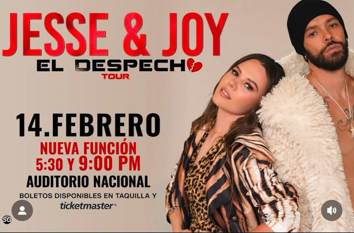 ¡Celebra el amor con <a href="/jesseyjoy/">Jesse & Joy Oficial</a> este 14 de febrero! ✨

No hay mejor forma de pasar el Día de San Valentín que cantando a todo pulmón en el Auditorio Nacional. 

🎟 Boletos en taquilla y <a href="/Ticketmaster_Me/">Ticketmaster México</a>