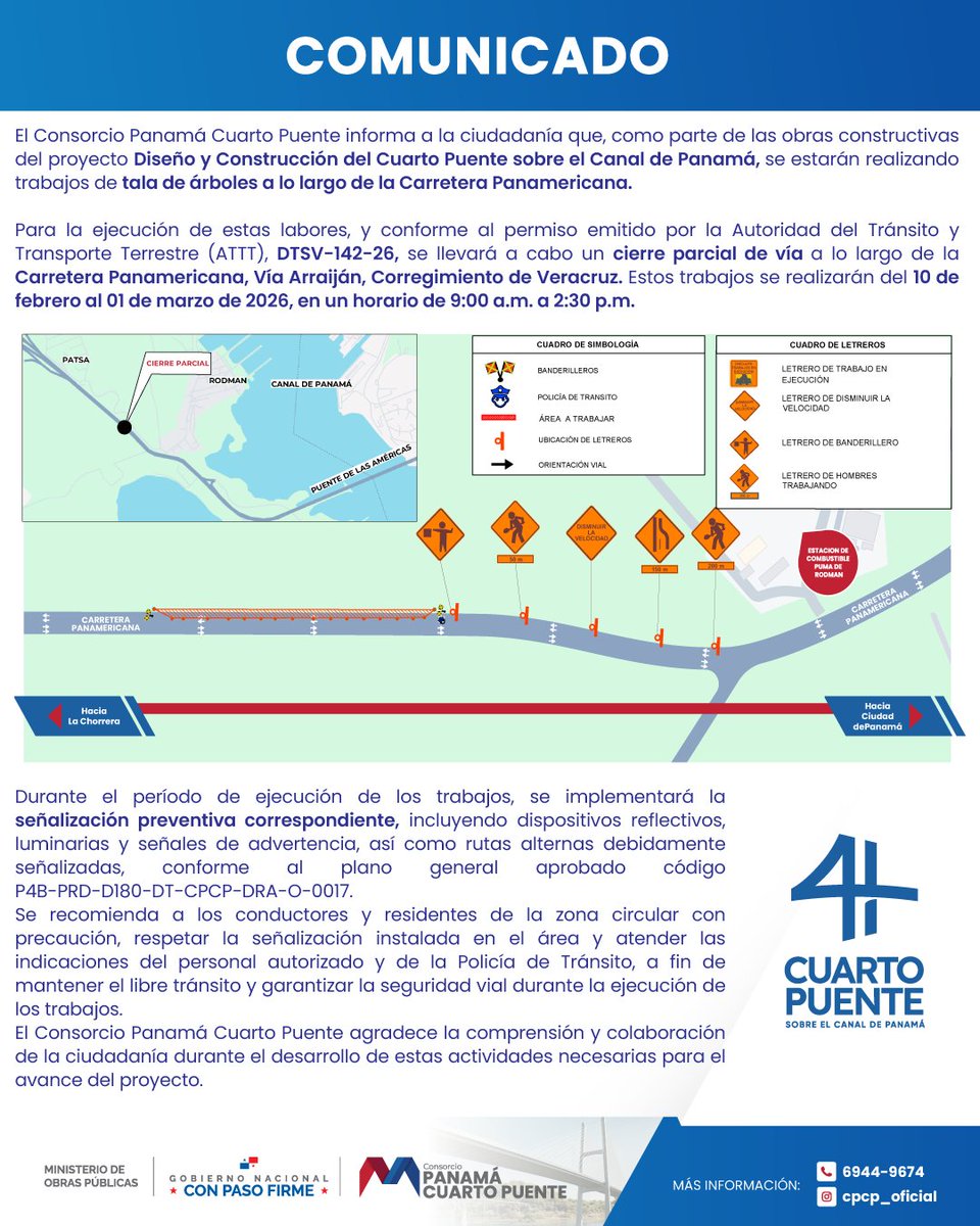 📣📣Comunicado del Consorcio Panamá Cuarto Puente