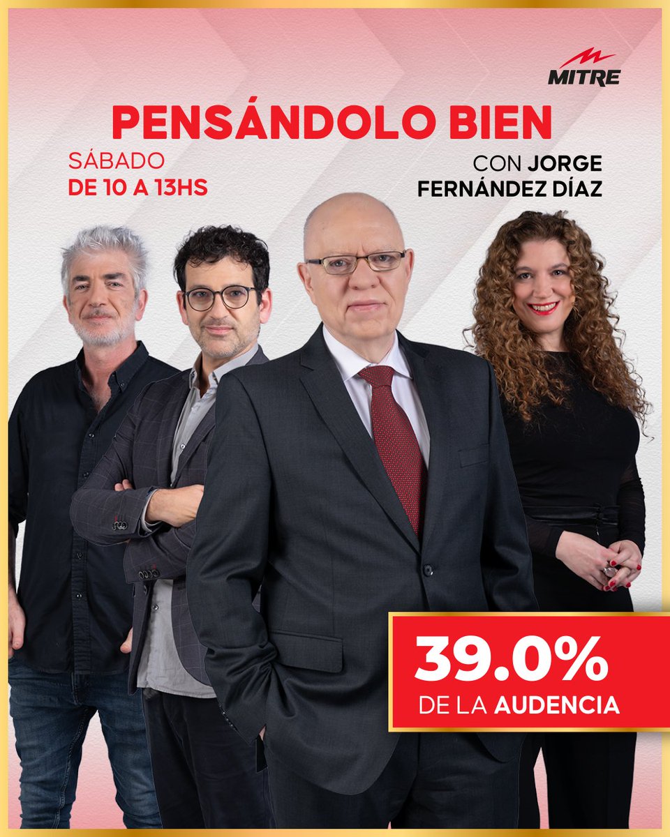 "Pensándolo bien", con <a href="/fernandezdiazok/">Jorge Fernández Díaz</a>, obtuvo el 39% de la audiencia durante el mes de enero.