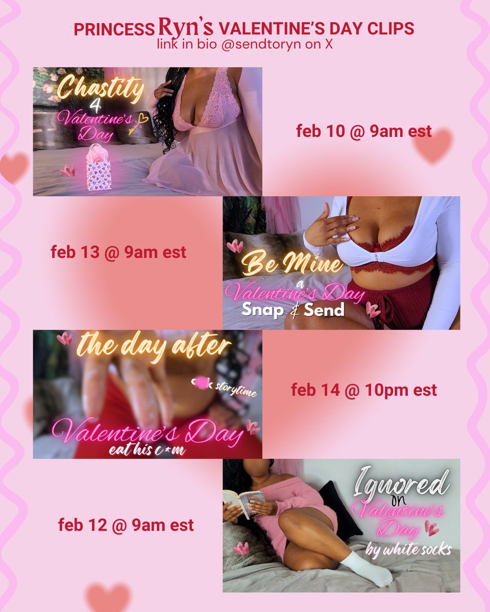 SendToRyn's tweet image. Hi dork,

I know how lonely n desperate you're feeling with Valentine's day coming this week. But, don't worry! I'm here to make it alll "better"🤭watch My clips all week to feel closer to Mommy🥰that's right, no need to suffer silly, just play with Me through the screen!😁

yw!