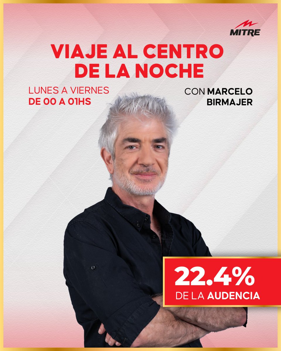 "Viaje al centro de la noche", con @marcelobirmajer, obtuvo el 22.4% de la audiencia durante el mes de enero.