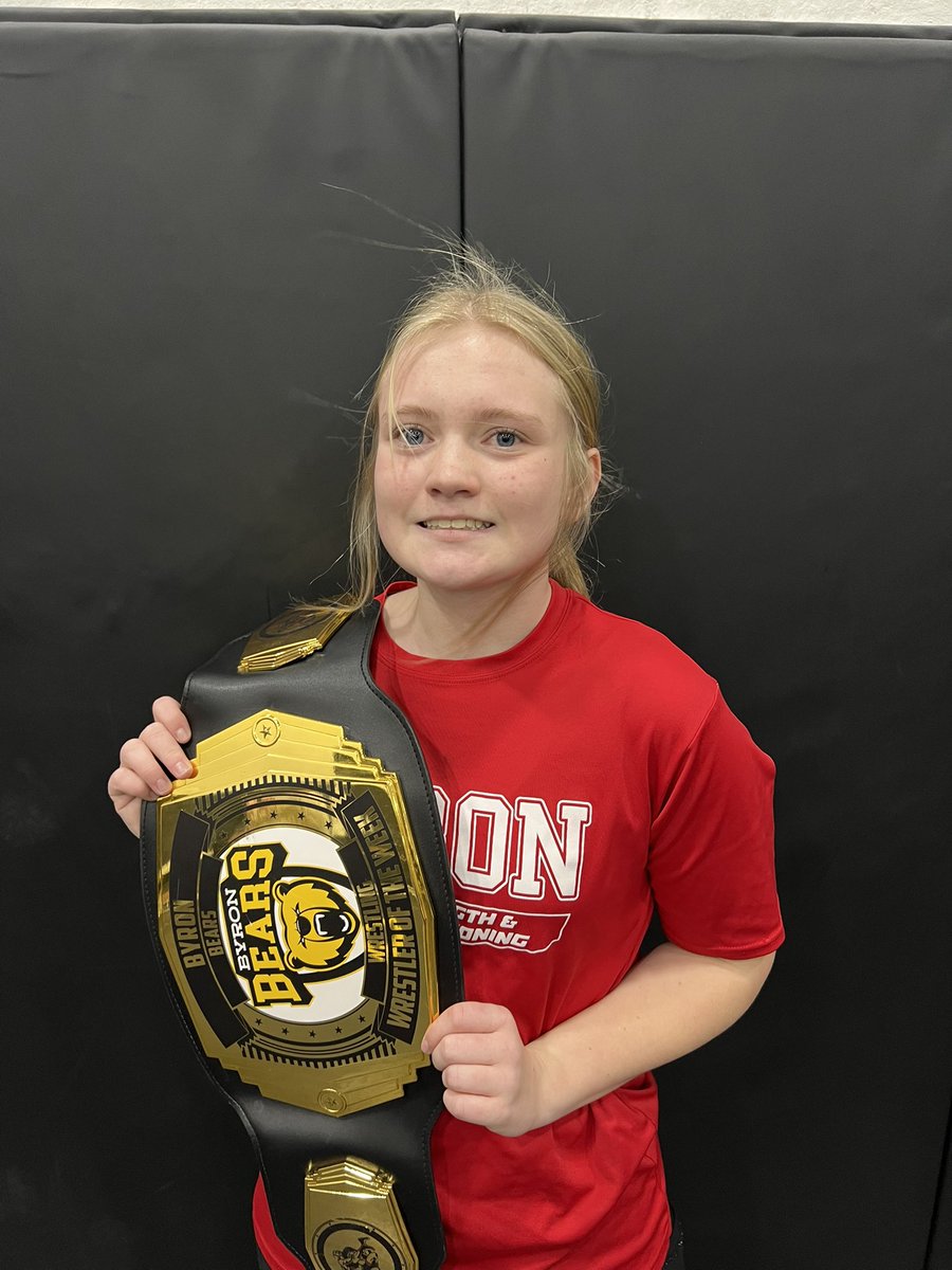 ByronWrestling's tweet photo. Wrestlers Of The Week:
Varsity: Colton Thomas
JV: Charlie Arndt 
Girls: Madi Perrigo
#ByronBears @ByronBears https://t.co/Cbp44BYTBA