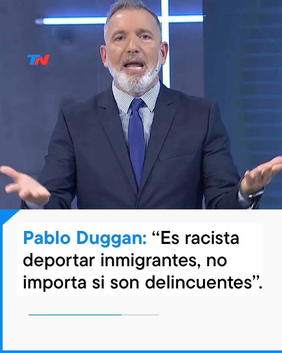 PAPELÓN

Pablo Duggan salió a criticar al gobierno por su reciente accionar frente a la delincuencia: ‘‘Es racista deportar inmigrantes, no importa si son delincuentes’’.