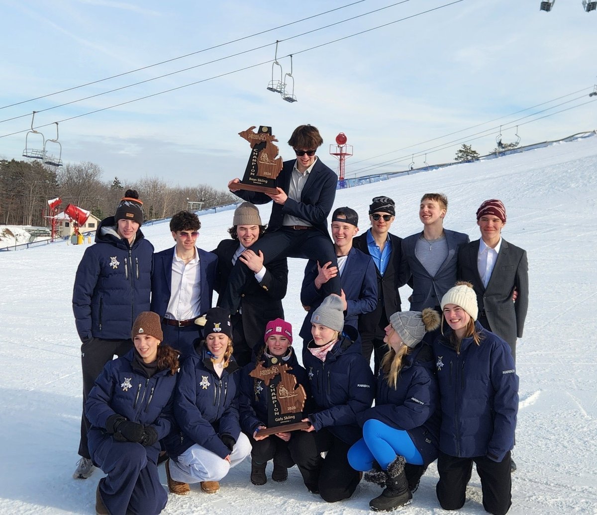 clarkstonskiing's tweet photo. Congratulations to the varsity girls and boys on their BIG wins today at the D1 Region 2 final!

This is the 2nd consecutive win for the boys and the 8th consecutive win for the girls. 

Both teams qualify for state finals at Boyne Mountain on Feb 23

@CTownAthletic #GoWolves 🐺 https://t.co/kzTzvK5QLr