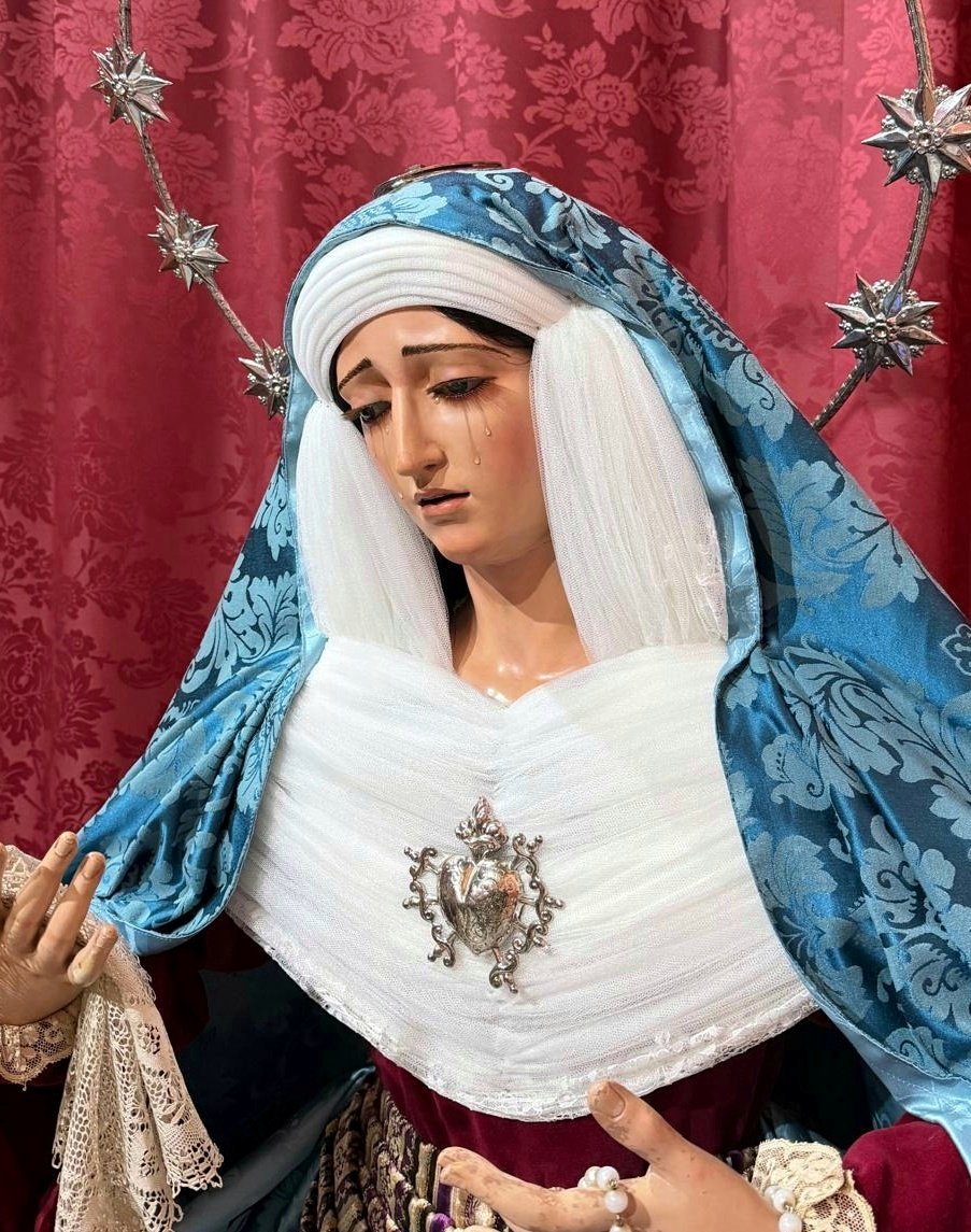 Alex27Sep's tweet image. Maria Santísima de los Dolores de la Hermandad del Nazareno de San Fernando vestida de hebrea.