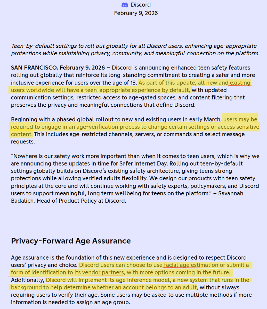 AFallenKitsune's tweet photo. I don't like to make a big stink about things, but @discord  has already proven that it cannot be trusted with data security and I can't think of a worse way to quickly ruin your platform experience unless you're willing to risk your identity. But it's for the kids right? Uh-huh. https://t.co/1LPfJUemLV