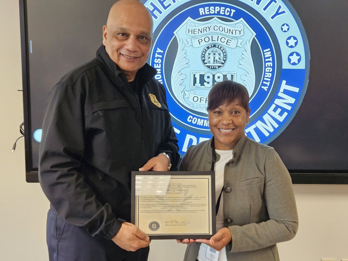 Today, the Henry County Police Department proudly recognized five outstanding individuals for their exceptional service, dedication, and commitment to our community.