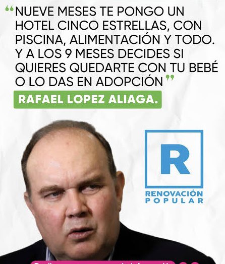 Aliaga y Jauregui son seres abyectos d la misma calaña. 
Para ellos no importa si la niña fue violada x su padre, tío, hno, o si tiene 10 años y puede morir en el parto, para ellos ELLA NO IMPORTA, solo sirve para su foto d campaña. Una vez la hacen parir, al diablo con ella.