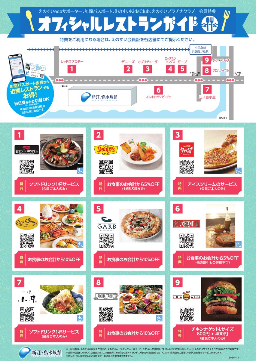 新江ノ島水族館「年間パスポート」🪪 入場料金2回分（デジタル会員証は