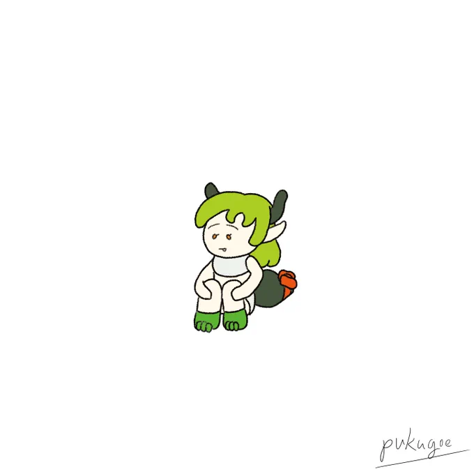 本日の30分集中描き(-10分) 膝かかえ