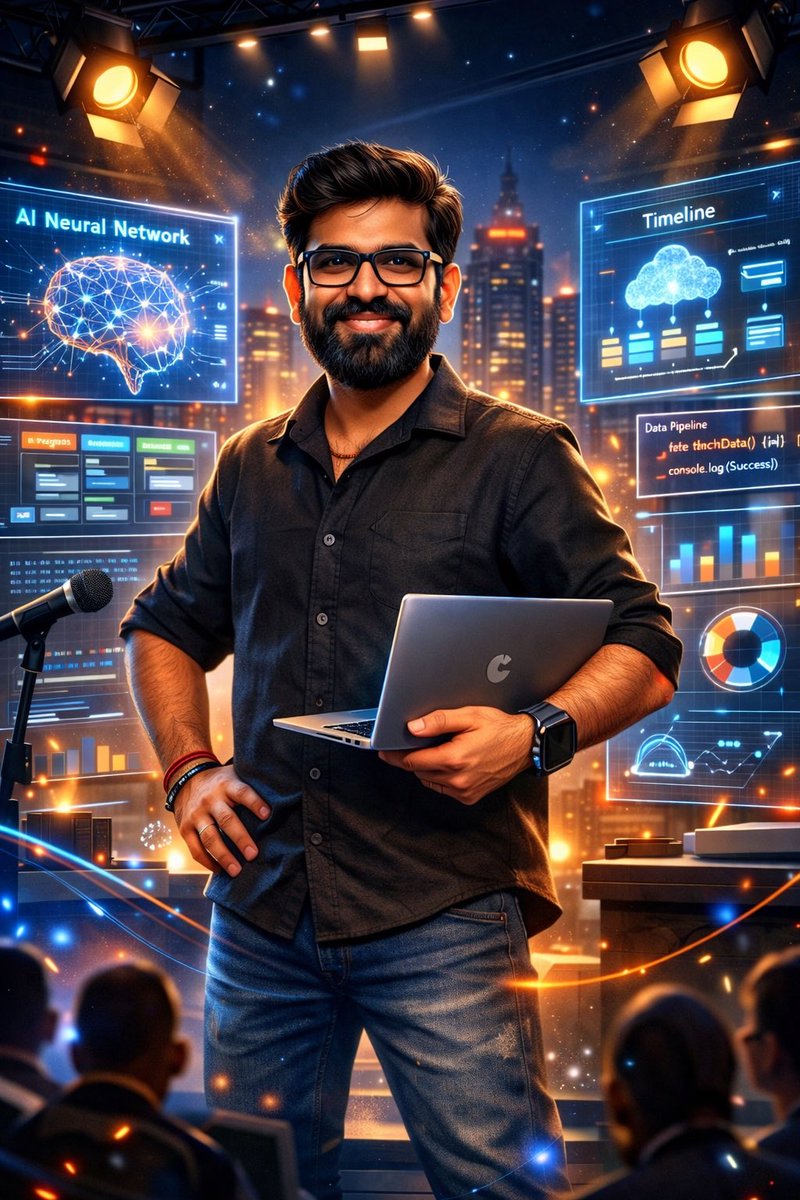 TechpreneurNit's tweet photo. Tried the trending AI cinematic caricature style 🚀
TPM × GenAI × Data Engineering — this one hits different 🔥
Want the prompt? Comment “PROMPT” and I’ll DM you 👀✨

#aiart #genai #techcreator #tpmlife #dataengineering #aicaricature #viraltrend #reelitfeelit #bangaloretech https://t.co/0pQBJBEDGp