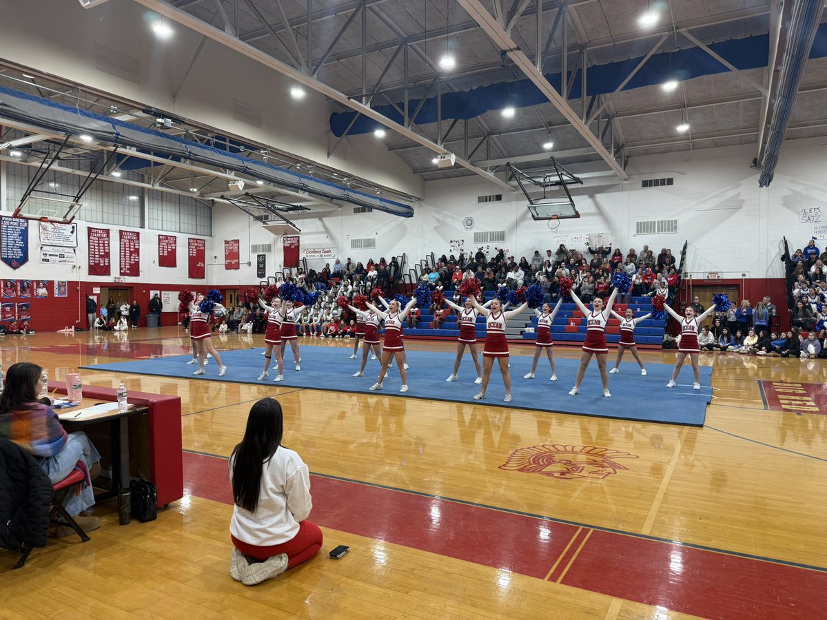 MissKuck's tweet photo. TOIS cheer team places in the top three for the second year in a row at the Shore Conference competition! What an amazing experience ❤️ #SpartanLegacy #BigRed @MsKWeldon @camatotois https://t.co/oUNuy8xyL4