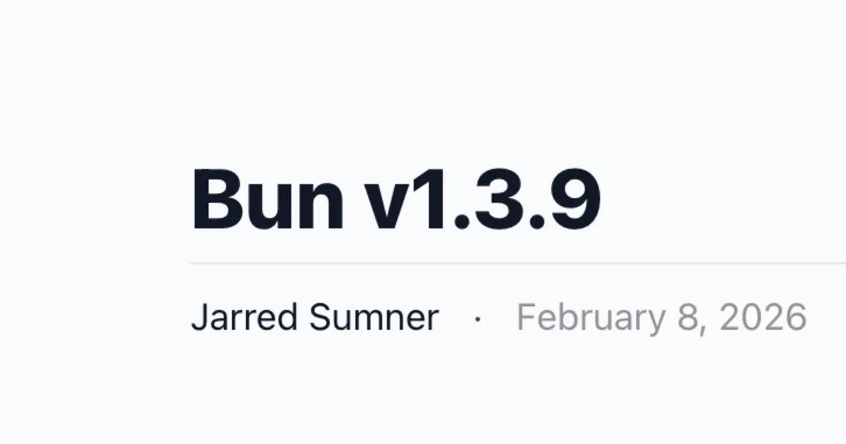 techfeedapp's tweet photo. Bun v1.3.9がリリースされました。
外部ツールを使わず、標準のフラグのみで複数スクリプトの並列・直列実行が可能になりました。ログが色分けされて見やすいのもBunらしい工夫。Cloudflare体制になり、より実務で使いやすいツールへと進化している印象です。
個人的には using 対応の早さが嬉しい。

"Bun v1.3.9リリース — コマンドラインフラグ（'--parallel', '--sequential'）のみで複数スクリプトを実行可能、'using'にも対応"
https://t.co/EzuwZtOcw4