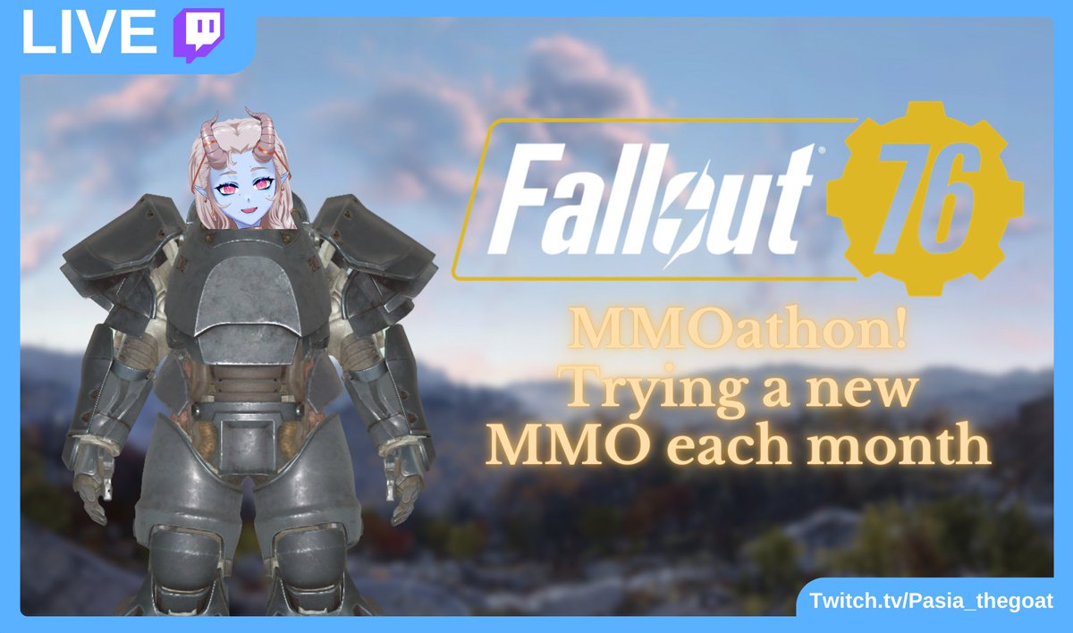 ⭒⚝ Fallout 76 ⚝⭒

[MMOathon New Player]
Returning!! I NEED CUTER CLOTHES ON GOD!!!

💫 twitch.tv/pasia_thegoat 💫