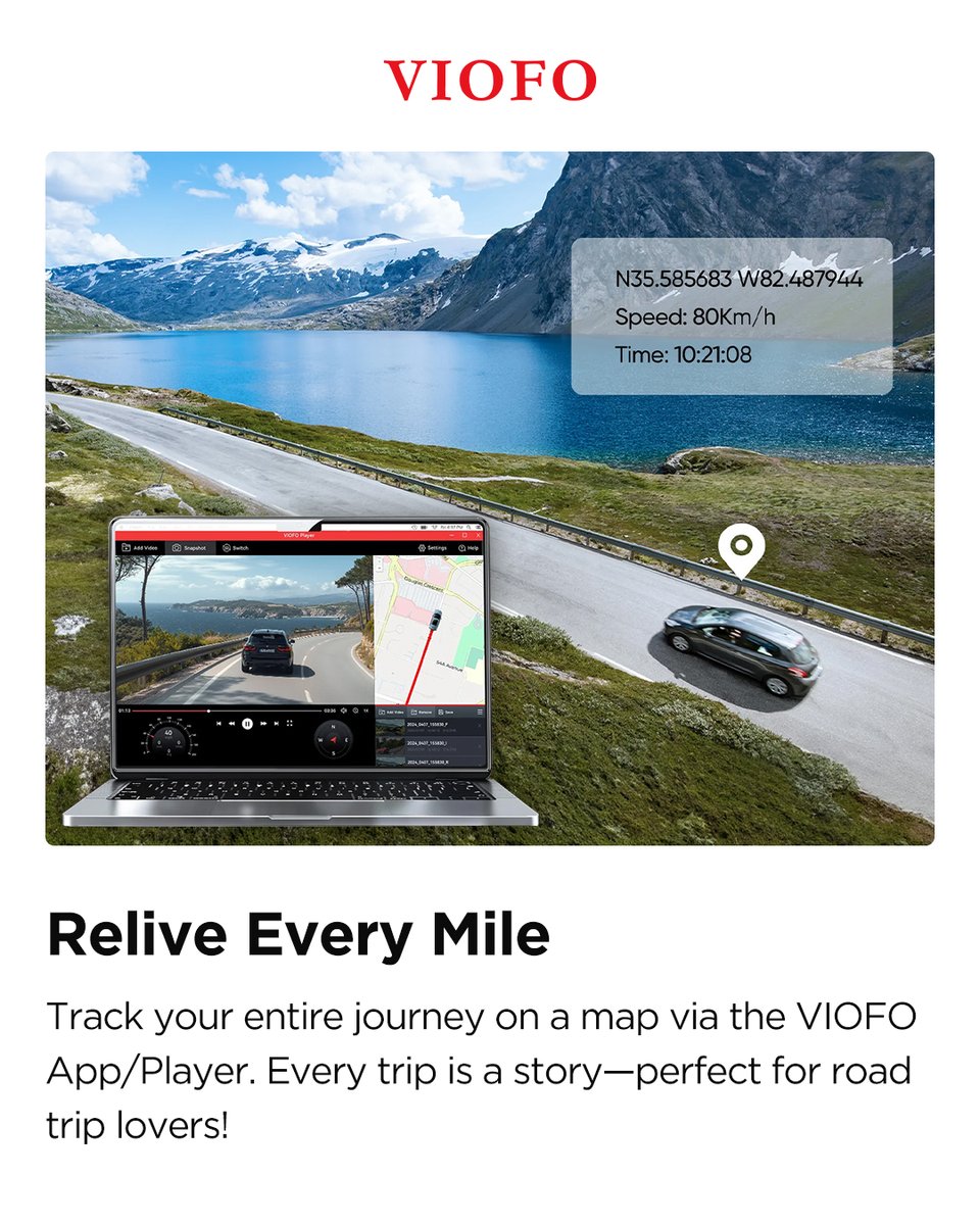 viofo's tweet image. Every drive has a story, and some are worth remembering. ⭐
With GPS built into your dash cam, it’s not just about recording the moment — it’s about knowing exactly how it happened, where it happened, and being able to revisit every mile. 
#viofo #cartech #caraccessories #carcare