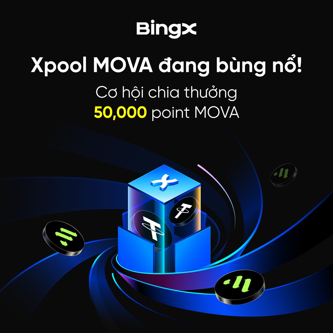 BingXVietnam's tweet photo. 🚀 #XPOOL BINGX RA MẮT MOVA (MOVA)
👉 Staking & Nhận điểm token ngay: https://t.co/5fCOgcYWUn
MOVA là nền tảng blockchain thế hệ mới, phi tập trung và có khả năng chống lượng tử. Nó được thiết kế cho các ứng dụng tài chính (PayFi), hỗ trợ giao dịch tốc độ cao và tuân thủ các quy định.
🔹 Quỹ thưởng: 50,000 điểm MOVA
▶︎ Quỹ thưởng MOVA: 15,000 điểm MOVA
▶︎ Quỹ thưởng USDT: 35,000 điểm MOVA
🔹 Thể lệ:
▶︎Stake USDT hoặc MOVA để nhận điểm thưởng và quy đổi sang token MOVA
🔹 Thời gian:
▶︎ Staking: 14:00, 07/02 đến 14:00, 12/02/2026
⚠️ Đây không phải lời khuyên đầu tư. Mọi hình thức đầu tư đều tiềm ẩn rủi ro. Người dùng nên cân nhắc.
———
BingX - Nâng Tầm Nhà Giao Dịch
Khám Phá Các Đặc Quyền Người Mới:
https://t.co/NYCnjCCINL
