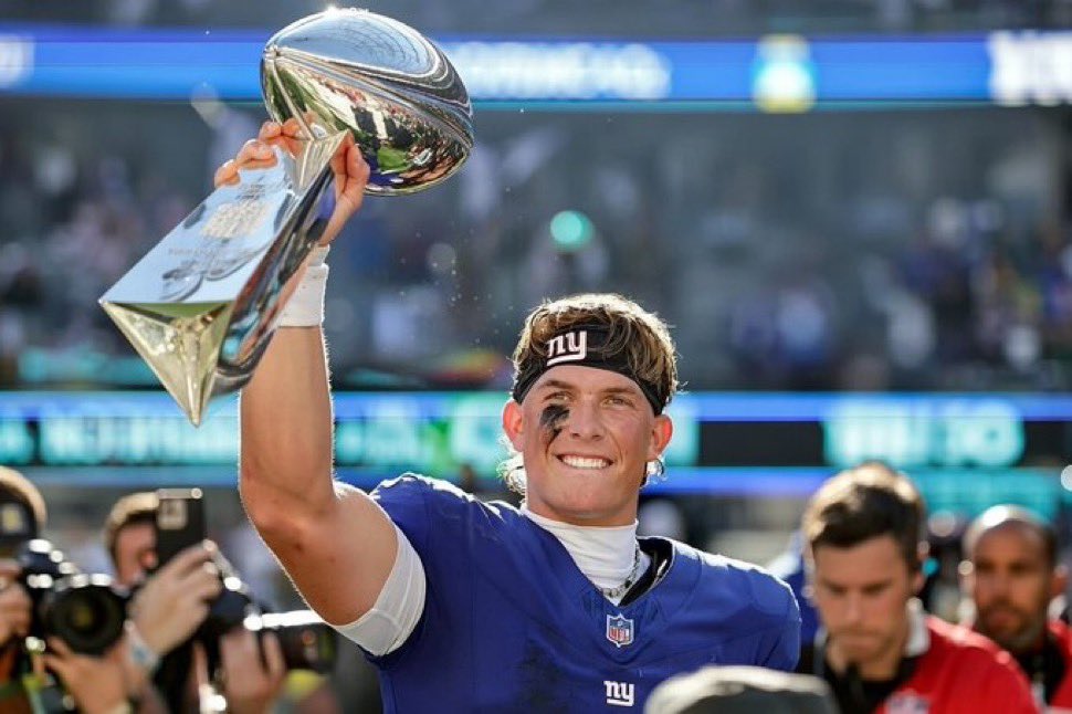 I read the Superbowl 61 script 

Jaxson Dart takes the Giants to the Superbowl and wins mvp