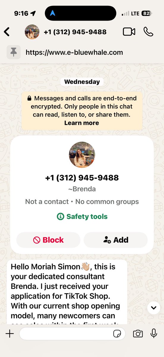Rambles_On's tweet photo. PLEASE HELP! @tiktok_us 

I applied on TikTok to become a seller, filled out an application, and this person contacted me under your app’s legitimacy to scam me out of money making me think it was a legit TikTok shop. 

This is her. Please help. https://t.co/nhJO1HA90d