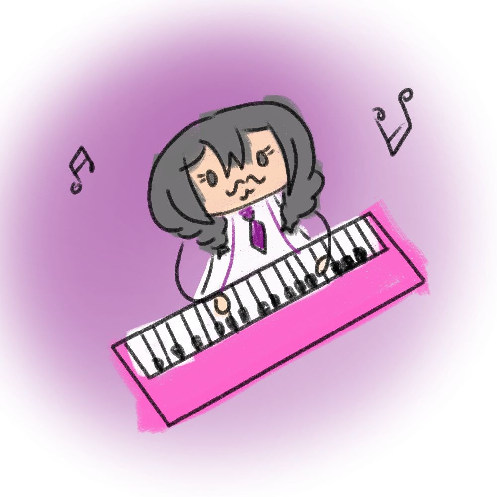 Dia 2 dando datos innecesarios hasta el debut jejeje. Se tocar el piano uwu, de echo una vez estuve en una orquesta sinfónica, pero ahora me falta practica QwQ