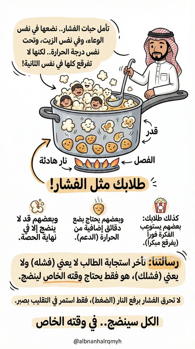 الفروق الفرديه ضروري نستوعبها لانها حقيقة
ما احد يتعلم مثل الثاني