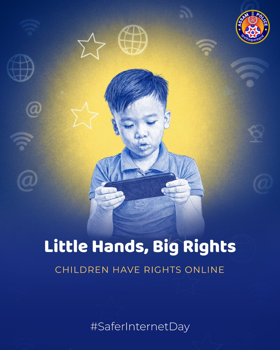 Children don’t just log on to the internet, they live there too, with dignity, safety, and rights that must be respected.

On #SaferInternetDay, let's protect children’s rights everywhere they evolve, online and offline.

#AssamPoliceSishuMitra