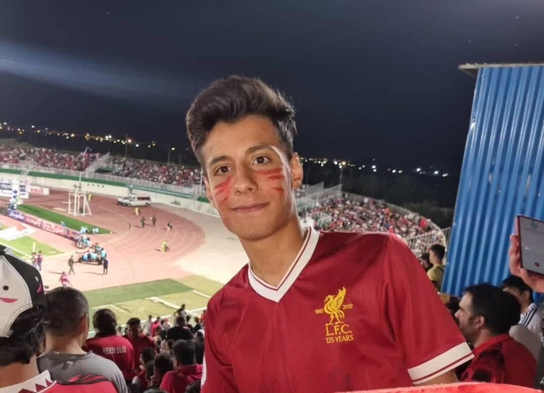 He was one of us. 
#AmirHosseinDolatabadi, 19, was shot and killed by the Islamic Republic's gunfire in Arak, on the night of January 9th, leaving the Liverpool family without a loved one. Amir Hossein lost his life for his pursuit of freedom. Now, it's our turn to remember him