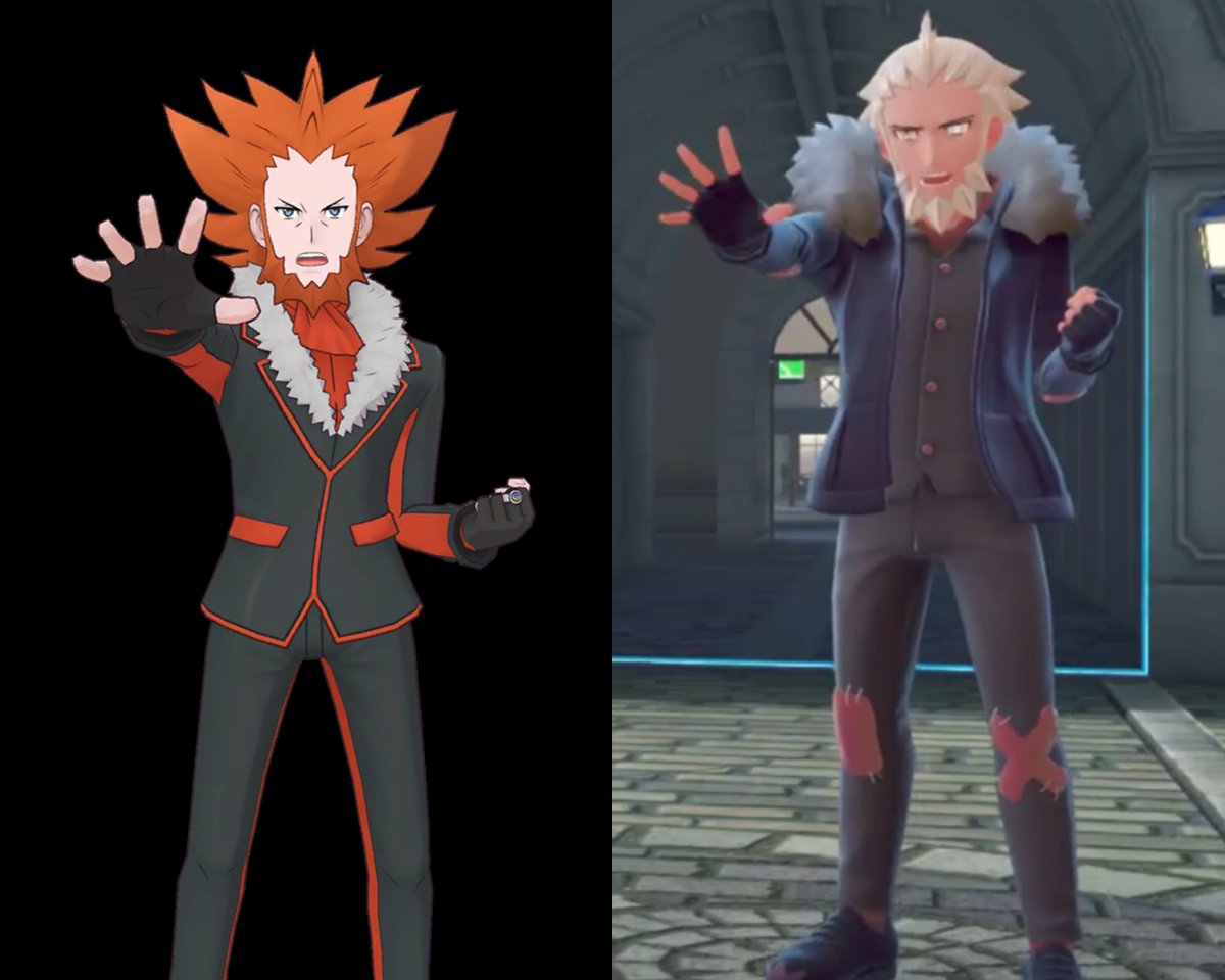 DetectivEsse's tweet photo. Lysandre's ZA Battle intro and animations are almost a 1-1 match to XY's, with the only exception being his commanding animation which comes from Pokémon USUM/Masters since they were not present in XY https://t.co/pSxoLgjKjl