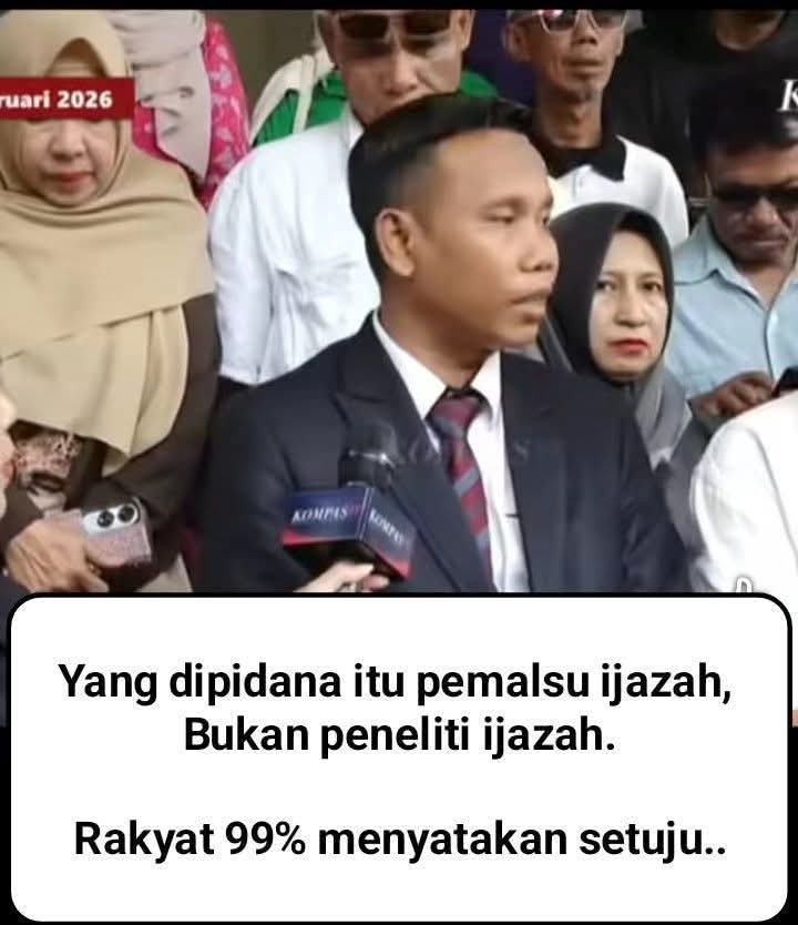 YANG DIPIDANA ITU PEMALSU IJAZAH, BUKAN PENELITI IJAZAH...

RAKYAT 99,9 % MENYATAKAN SETUJU...‼️

#JemputPaksaJokowiKeKPK
#JemputPaksaJokowiKeKPK
🆘🆗