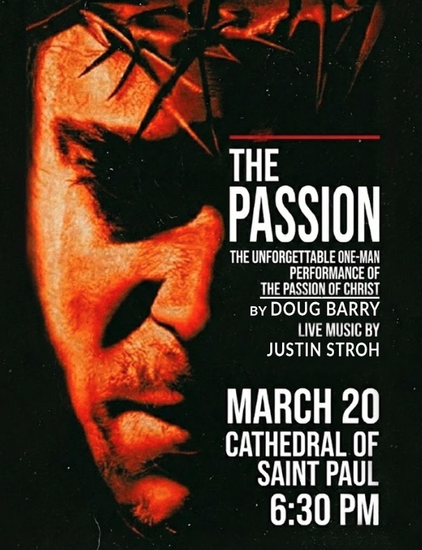 justinstroh's tweet photo. Yup.  It's real!  Doug Barry and I are reuniting after 30 years to perform the The Passion. Join us on the March 20th at the Cathedral of St. Paul for an unforgettable night. FREE. https://t.co/zg6RFeZWfK