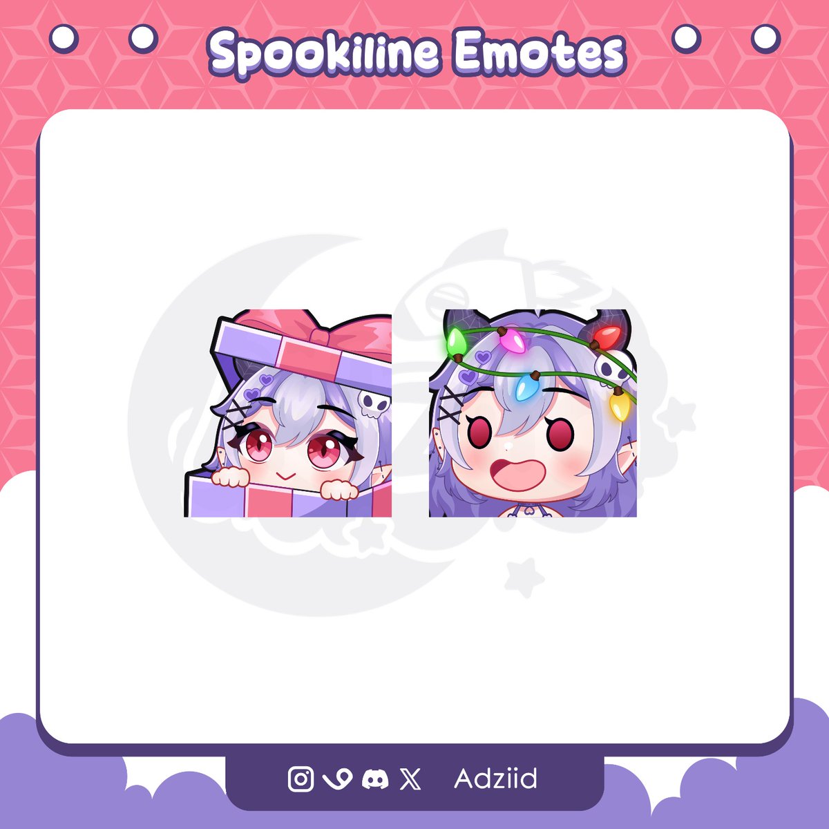 Thankyou for commission me (⁠◍⁠•⁠ᴗ⁠•⁠◍⁠)
Twitch :<a href="/Spookiline/">Spookiline 🦂 Succubus VTuber ⛓️‍💥💜</a>

#emote #twitch #vtuber #vgen