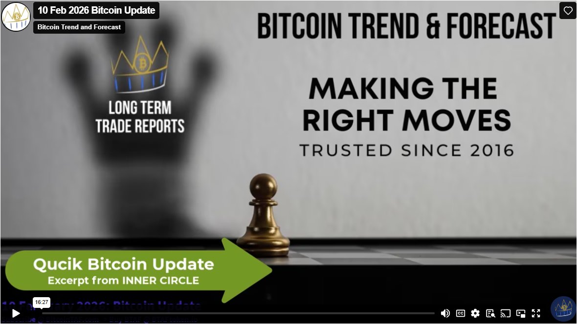 ⚠️ This is a notification.
10 February 2026: Quick Bitcoin Market Update
Excerpt from Inner circle
Telegram: t.me/BitcoinTrendan…

A new Bitcoin video update has been posted for members of:
1. Long-Term Bitcoin Algorithm Forecast (bitcointaf.com/product/long-t…)
2. Elliott Wave