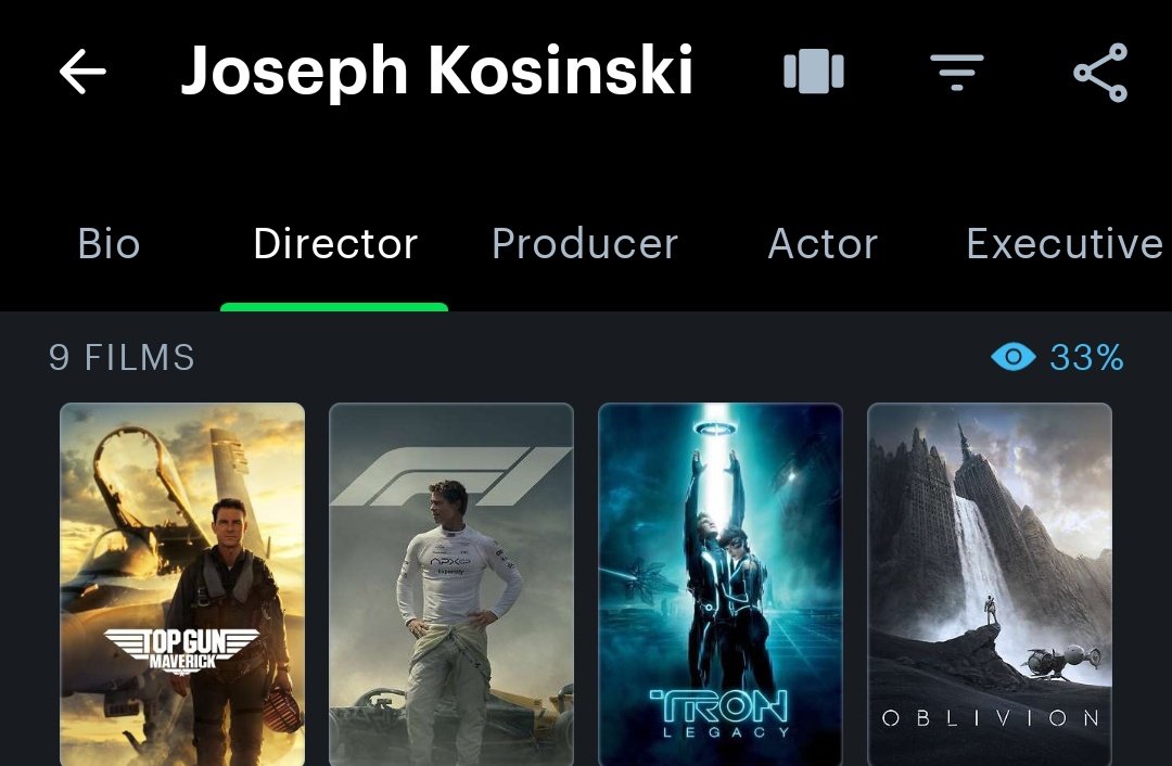 (quitando Tron Legacy que no he visto) la filmografía que lleva como director Joseph Kosinski hasta ahora me parece absolutamente impecable e injustamente minusvalorada y olvidada dentro del blockbuster americano. Me encanta la eficacia, contundencia y hasta clasicismo del tío.