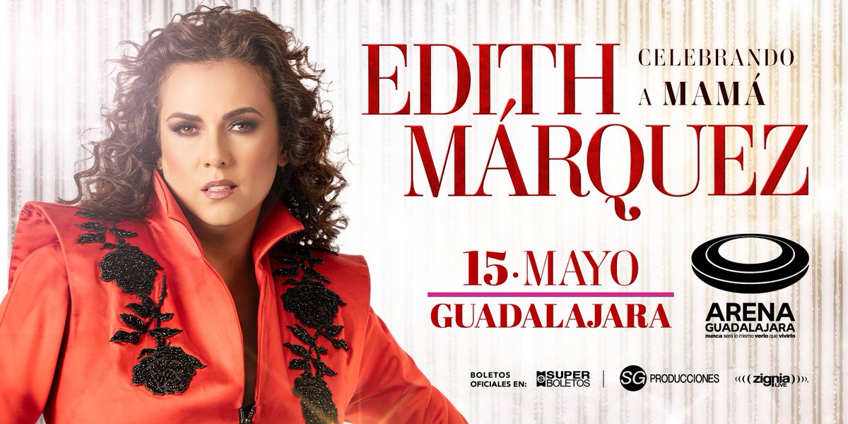 Edith Márquez toma el escenario de #ArenaGuadalajara el próximo 15 de mayo Celebrando A Mamá🌹💫

🎟️Compra ahora tus boletos en Superboletos.com, en la app SuperFan y en taquillas de la Arena. superboletos.com/landing-evento…