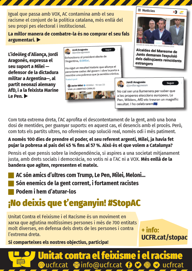 UcfrGarraf's tweet photo. Aquesta denúncia forma part d’una estratègia de persecució i intimidació política contra l’antifeixisme, el feminisme, l’independentisme popular, el sindicalisme...

Defensar drets i plantar cara al feixisme no és cap delicte! 
#StopAC https://t.co/wlwxK6DO6E