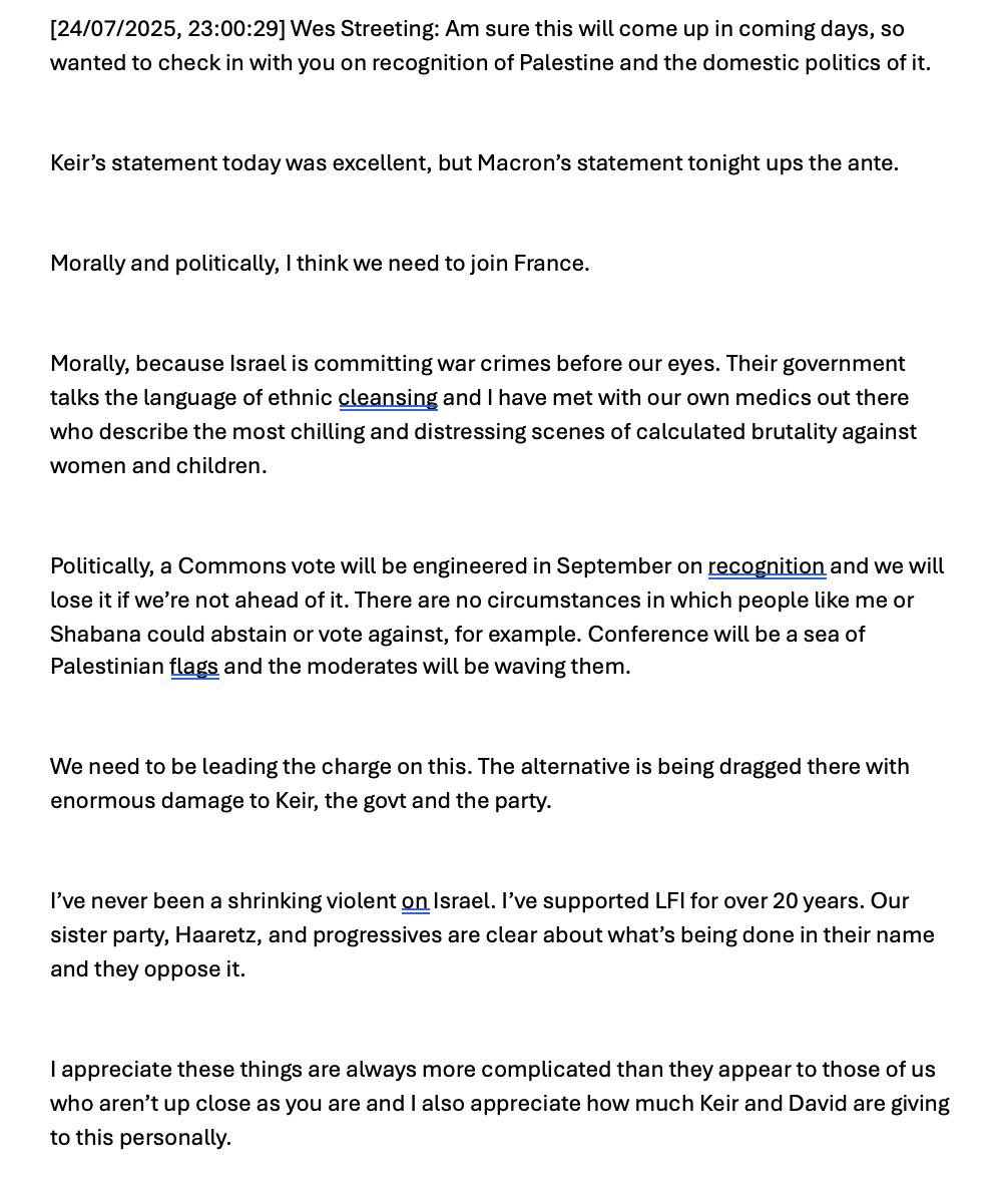 Here’s what the British Cabinet says in private about Gaza. Ethnic cleansing and calculated brutality against children. In public? Only praise and support