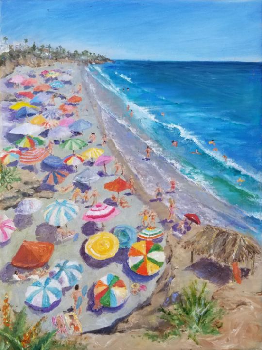 Art of the Day! ""Summer day at Wind and Sea"". Buy at: ArtPal.com/Leahhigginsart…