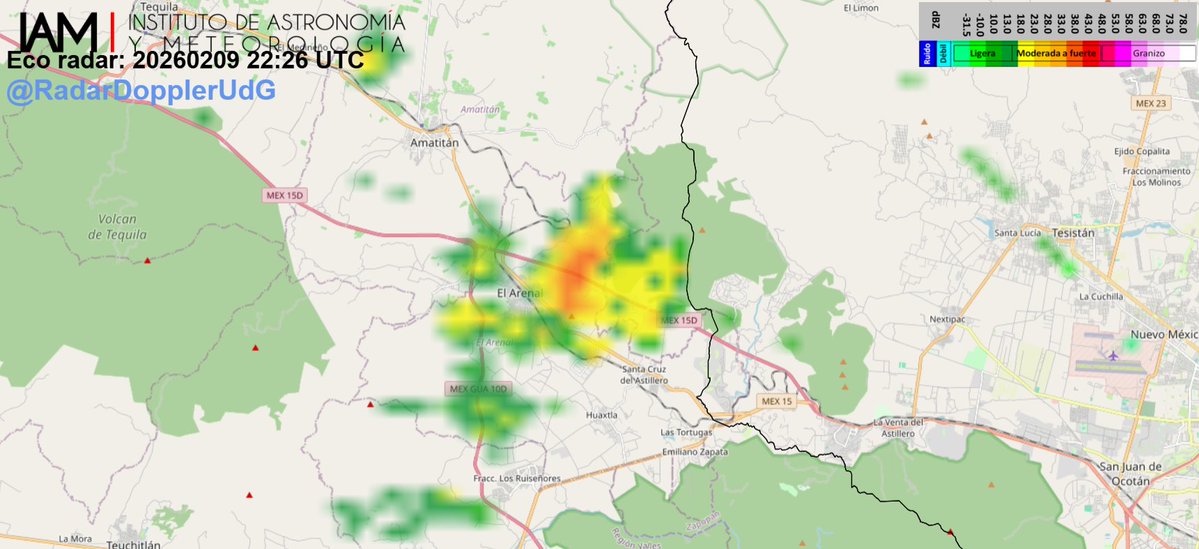 Se detectan ecos de lluvias fuertes en El Arenal