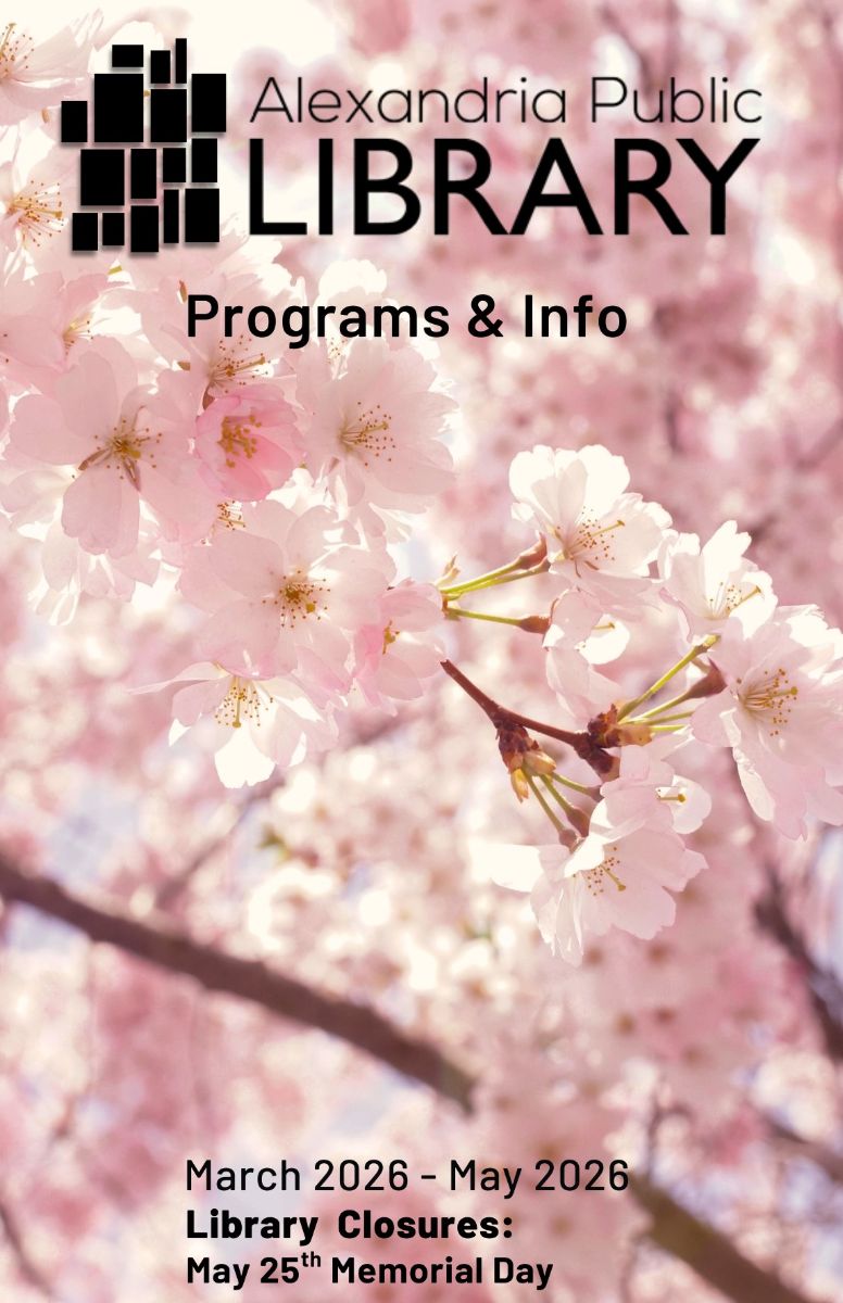 AlexPubLibrary's tweet photo. Alexandria Library Newsletter | Spring 2026⚾🪁☔ - https://t.co/w3ikC5wUax https://t.co/KGfaVl29Ak